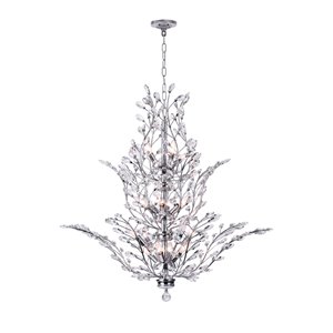 CWI Lighting Ivy Chandelier - 18-Light - 40-in x 36-in - Chrome