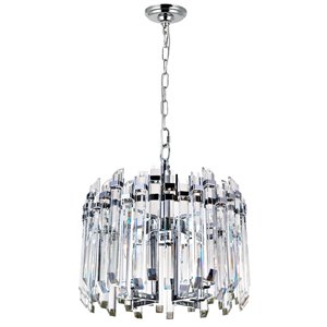 CWI Lighting Henrietta Chandelier - 4-Light - 16-in x 16-in - Chrome