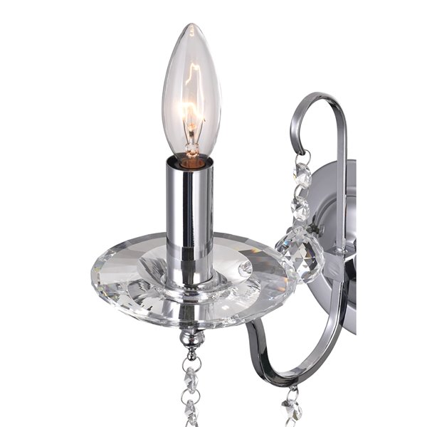 CWI Lighting Valentina Bathroom Wall Sconce - 1-Light - Chrome