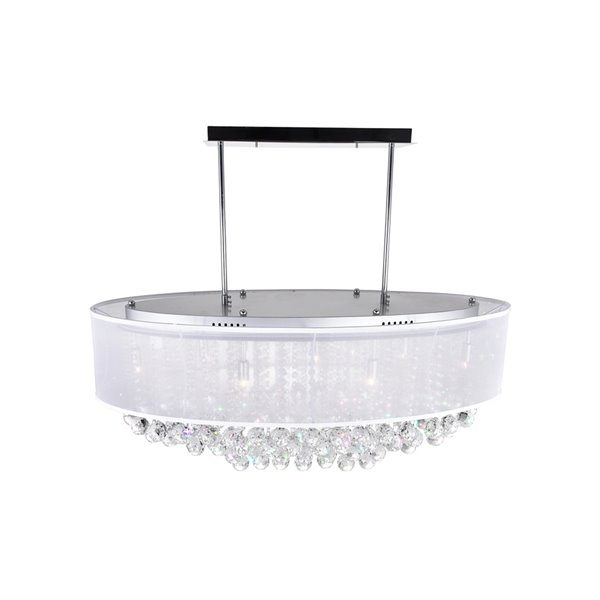 CWI Lighting Radiant Chandelier - 9-Light - 15-in x 11-in - Chrome/White