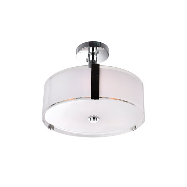 ◆luci Lucie 4 Light Drum Shade Chandelier With Chrome Finish – CWI