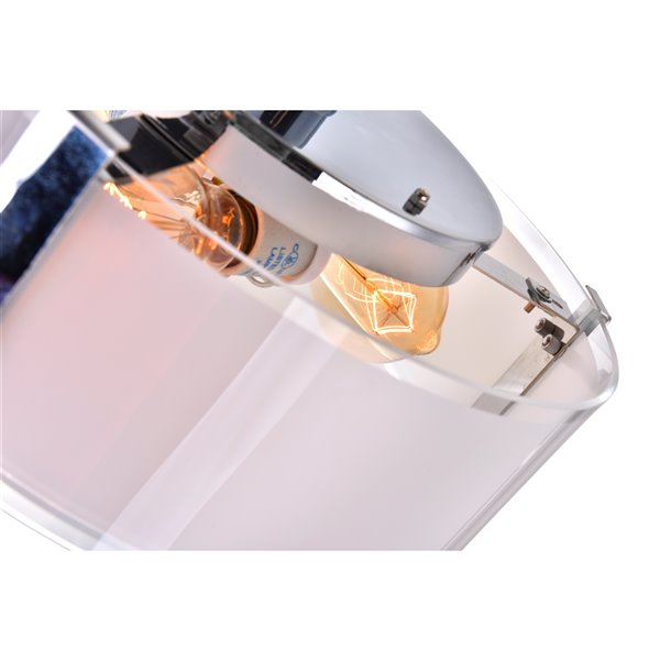 CWI Lighting Lucie 14-in dia Chrome Metal Modern Semi-Flush-Mount Light w/ Frosted Glass