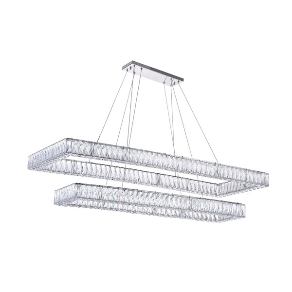 CWI Lighting Felicity Chandelier - LED Light - 52-in x 16-in - Chrome