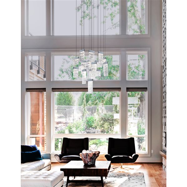 CWI Lighting Carolina Chandelier - LED Light - 32-in x 22-in - Pewter