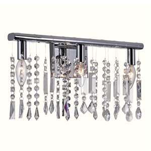 CWI Lighting Janine Vanity Light - 3-Light - 18-in x 12-in - Chrome