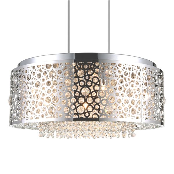CWI Lighting Bubbles Chandelier - 9-Light - 24-in x 10-in - Chrome