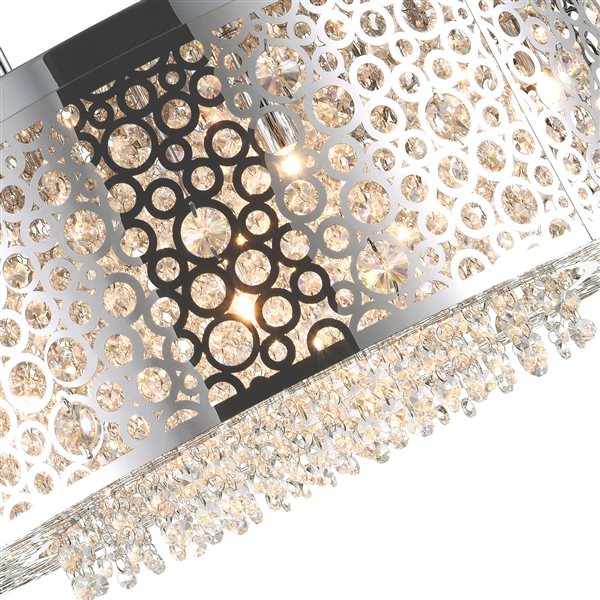 CWI Lighting Bubbles Chandelier - 9-Light - 24-in x 10-in - Chrome