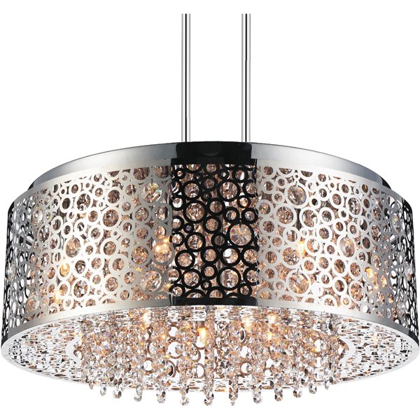 CWI Lighting Bubbles Chandelier - 9-Light - 24-in x 10-in - Chrome