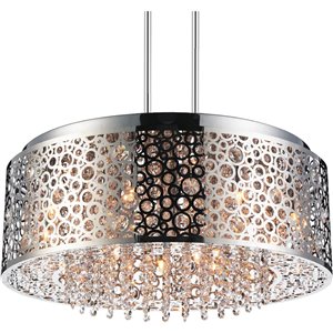 CWI Lighting Bubbles Chandelier - 9-Light - 24-in x 10-in - Chrome