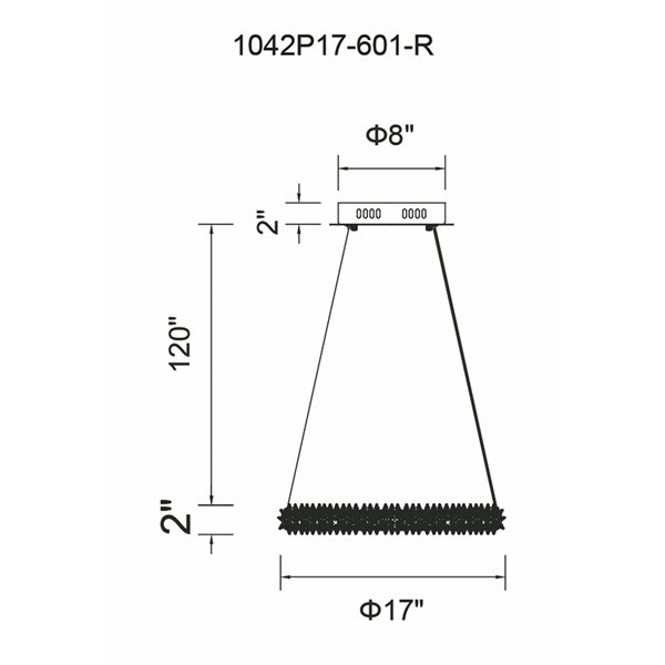 CWI Lighting Arielle Chandelier - LED Light - 17-in x 2-in - Chrome