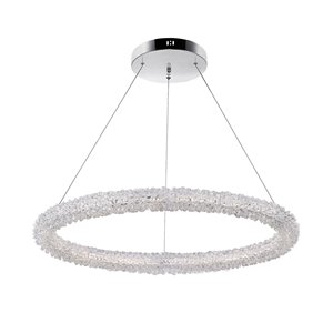 CWI Lighting Arielle Chandelier - LED Light - 17-in x 2-in - Chrome