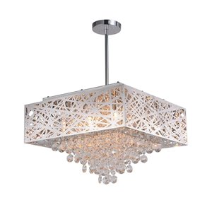 CWI Lighting Eternity Chandelier - 9-Light - 18-in x 14-in - Chrome