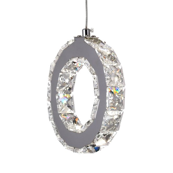 CWI Lighting Ring Pendant Light - LED Light - 16-in - Chrome