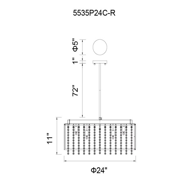 CWI Lighting Claire Chandelier - 14-Light - 24-in x 11-in - Chrome