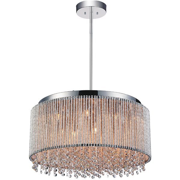 CWI Lighting Claire Chandelier - 14-Light - 24-in x 11-in - Chrome
