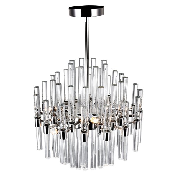 CWI Lighting Miroir Chandelier - 8-Light - 16-in x 14-in - Polished Nickel