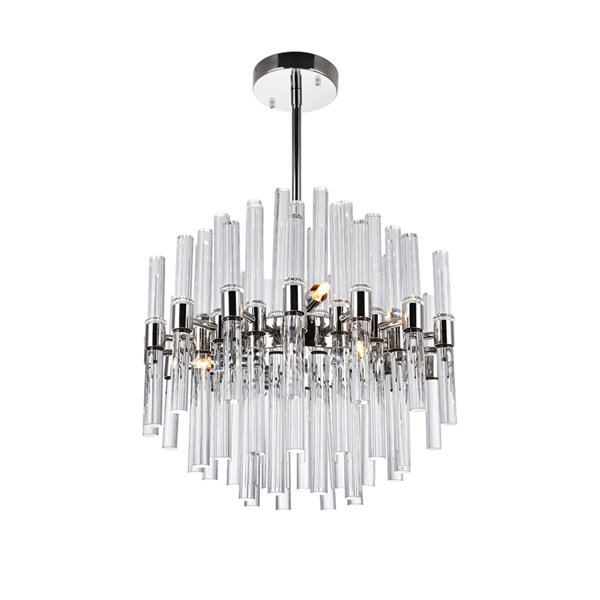 CWI Lighting Miroir Chandelier - 8-Light - 16-in x 14-in - Polished Nickel