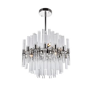 CWI Lighting Miroir Chandelier - 8-Light - 16-in x 14-in - Polished Nickel