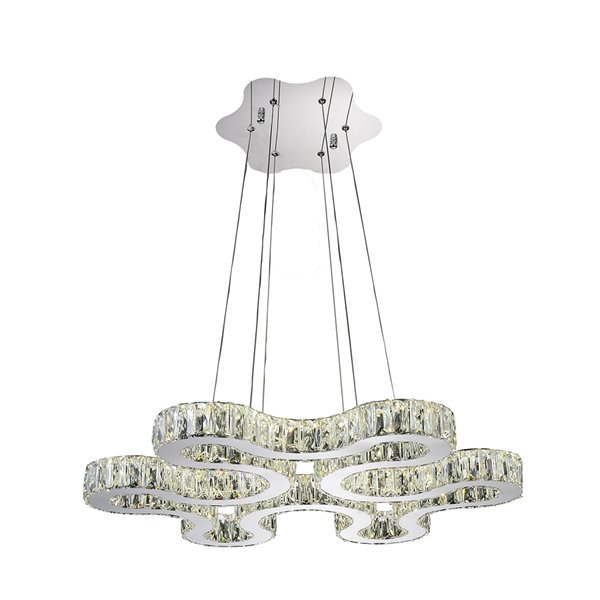 CWI Lighting Odessa Chandelier - LED Light - 27-in x 2-in - Chrome