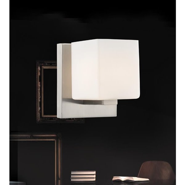 CWI Lighting Satin Nickle Bathroom Wall Sconce - 1-Light - Satin Nickel