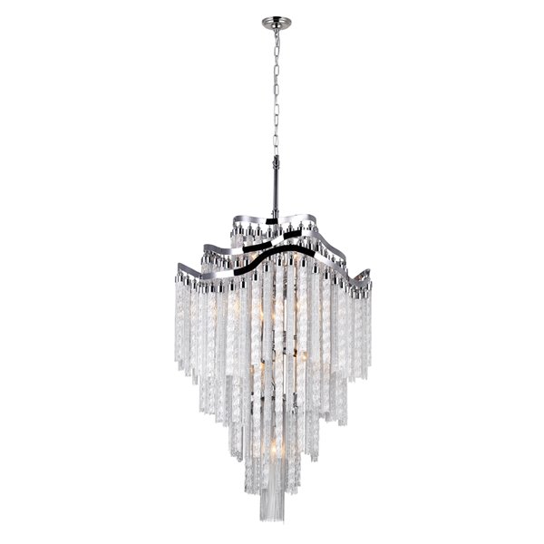 CWI Lighting Storm Chandelier - 14-Light - 26-in x 46-in - Chrome ...