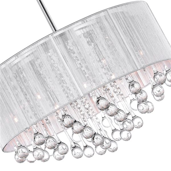 CWI Lighting Water Drop Chandelier - 9-Light - 22-in x 14-in - Chrome/White