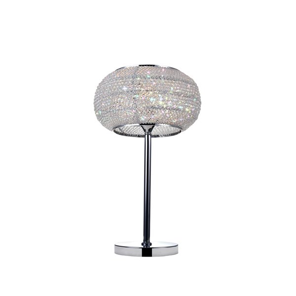 CWI Lighting Tiffany Table Lamp 1 Light 20 In Chrome Clear   330741986 MainImage 001 L 