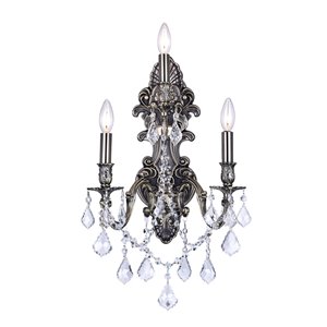CWI Lighting Brass Bathroom Wall Sconce - 3-Light - Antique Brass