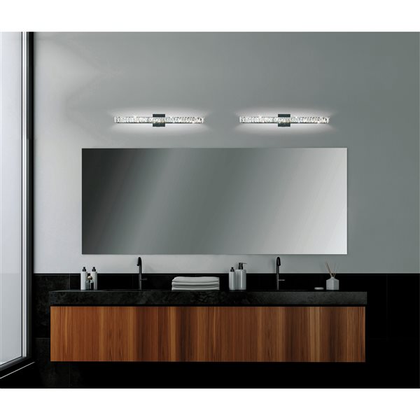 CWI Lighting Milan Vanity Light - 8-LED Light - 24-in x 5-in - Chrome