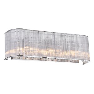 CWI Lighting Elsa Vanity Light - 3-Light - 18-in x 5-in - Chrome