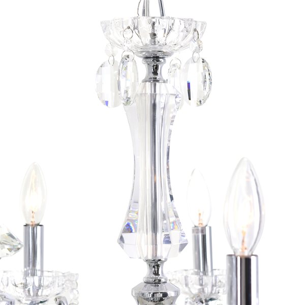 CWI Lighting Flawless Chandelier - 10-Light - 22-in x 22-in - Chrome