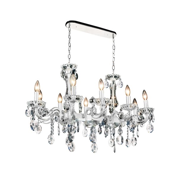 CWI Lighting Flawless Chandelier - 10-Light - 22-in x 22-in - Chrome