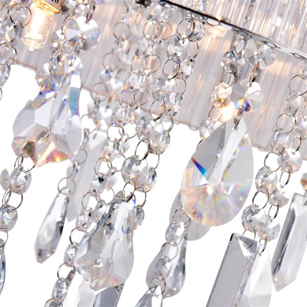 CWI Lighting Jacquimo Flush Mount Light - 9-Light - 16-in x 11-in - Chrome