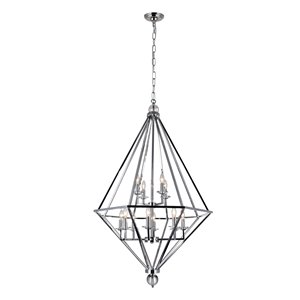 CWI Lighting Calista Chandelier - 12-Light - 32-in x 54-in - Chrome