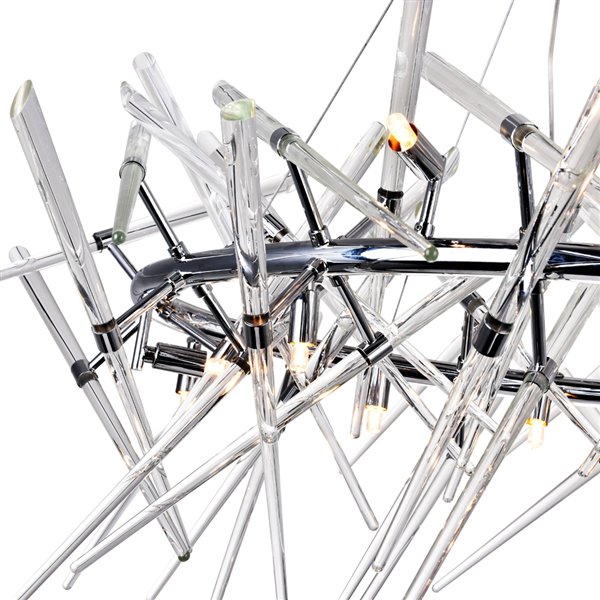 CWI Lighting Icicle Chandelier - 12-Light - 43-in x 18-in - Chrome