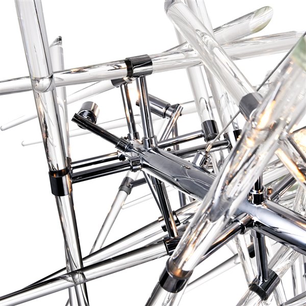 CWI Lighting Icicle Chandelier - 12-Light - 43-in x 18-in - Chrome