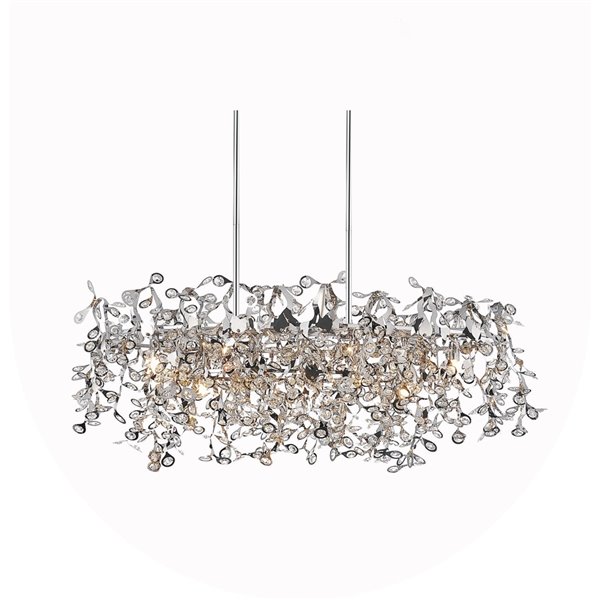 CWI Lighting Flurry Chandelier - 7-Light - 16-in x 16-in - Chrome