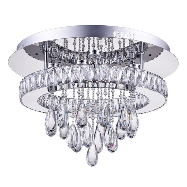 CWI Lighting Veil Flush Mount Light - LED Light - 20-in x 12-in - Chrome