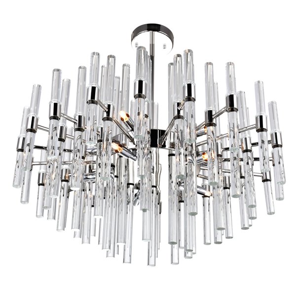 CWI Lighting Miroir Chandelier - 10-Light - 26-in x 19-in - Polished Nickel