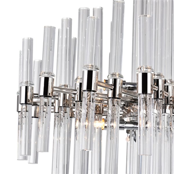 CWI Lighting Miroir Chandelier - 10-Light - 26-in x 19-in - Polished Nickel