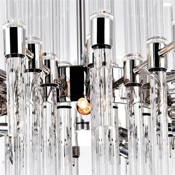 CWI Lighting Miroir Chandelier - 10-Light - 26-in x 19-in - Polished Nickel