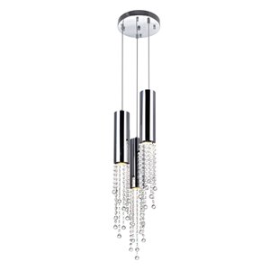 CWI Lighting Extended Mini Pendant Light - 3-Light - 10-in - Chrome