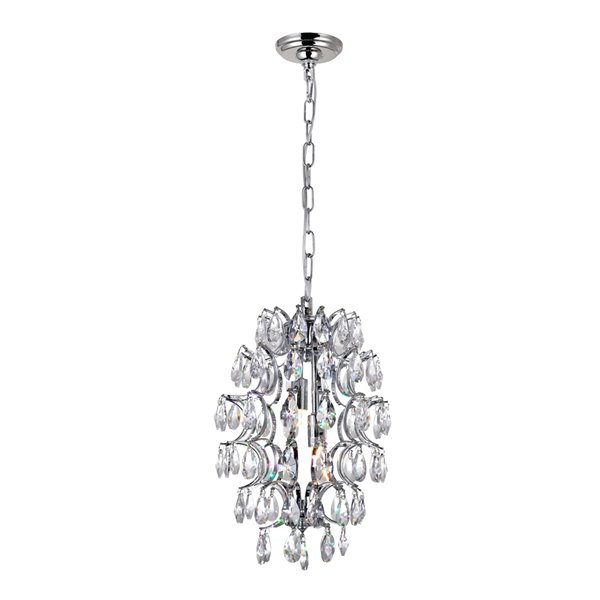 CWI Lighting Charismatic Mini Pendant Light - 2-Light - 9-in - Chrome