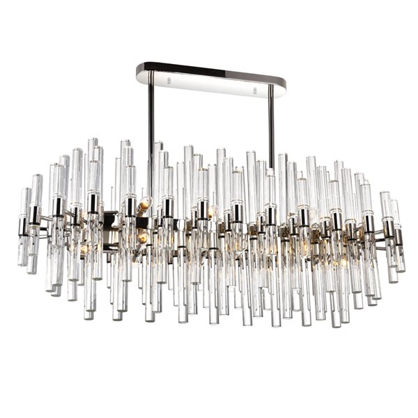 CWI Lighting Miroir Chandelier - 16-Light - 40-in x 18-in - Polished Nickel