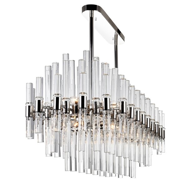 CWI Lighting Miroir Chandelier - 16-Light - 40-in x 18-in - Polished Nickel