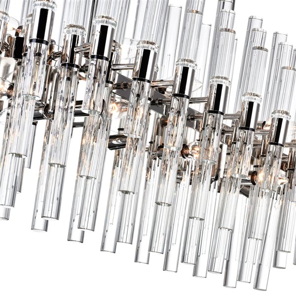 CWI Lighting Miroir Chandelier - 16-Light - 40-in x 18-in - Polished Nickel