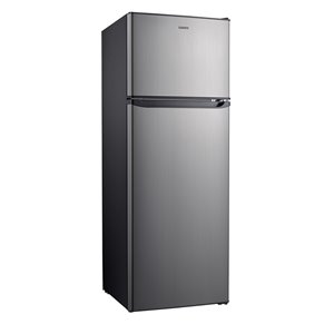 Galanz Top Freezer Refrigerator - 12-cu ft - 24-in - Stainless Steel