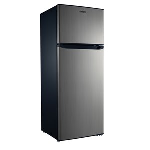 Galanz Top Freezer Refrigerator 7.6-cu ft 22-in Stainless Steel