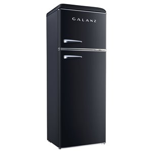 Réfrigérateur Galanz rétro, congélateur supérieur, 12 pi³, 24 po, noir