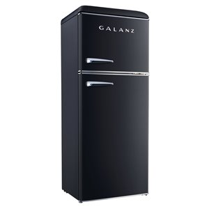 Galanz Retro Top Freezer Refrigerator 10 cu-ft 24-in Black